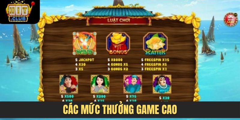 Các mức thưởng game cao